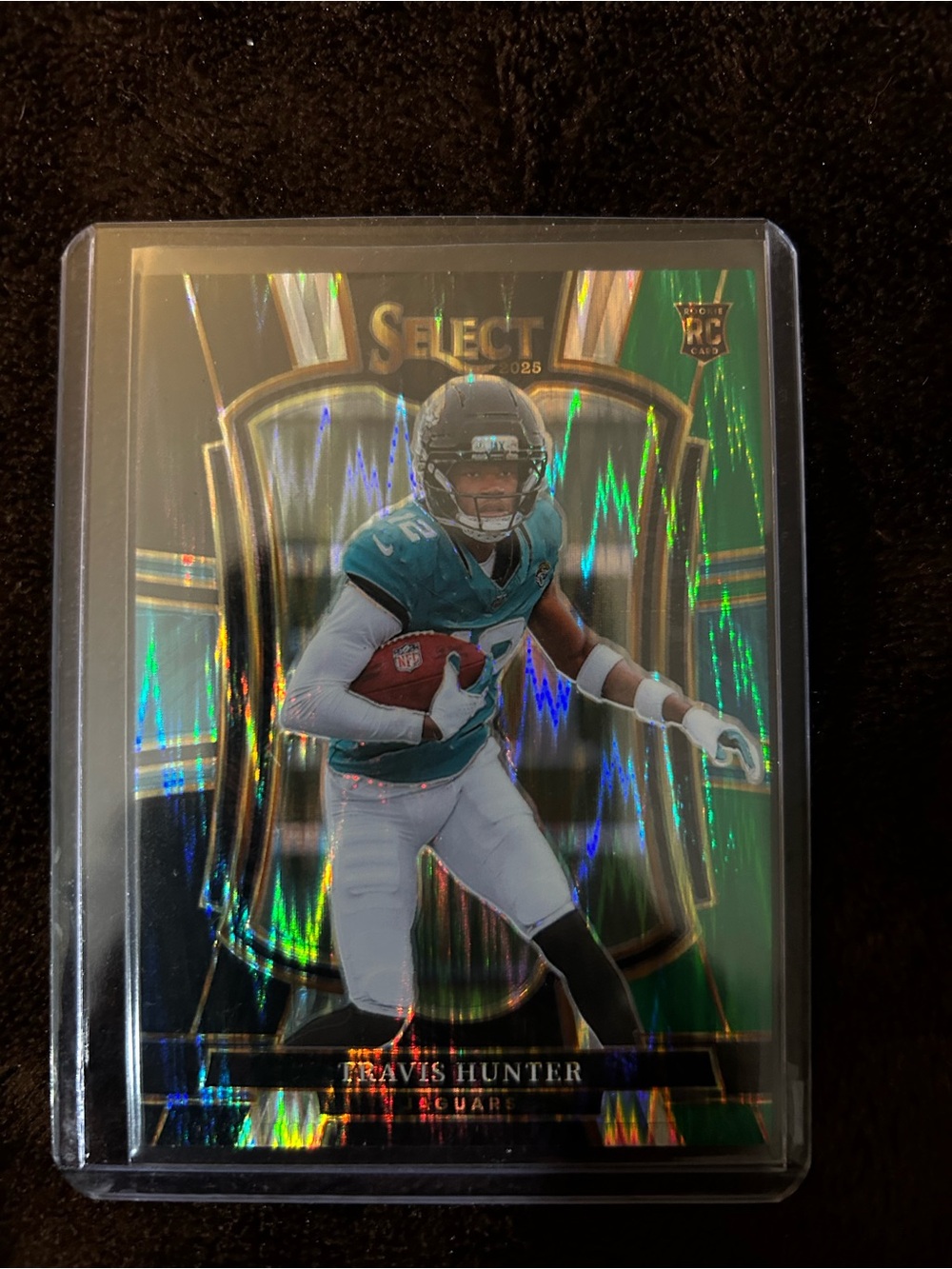 Panini Select Football Card - Teal, White & Black Holographic